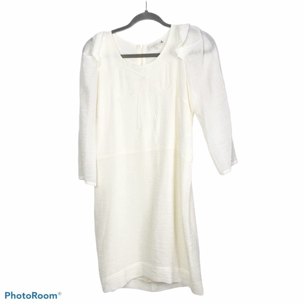 Sandro crepe mini dress ruffle sleeves crepe dress